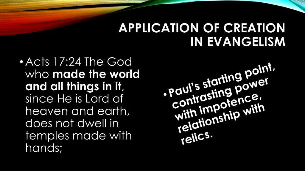 application of creation in evangelism 5