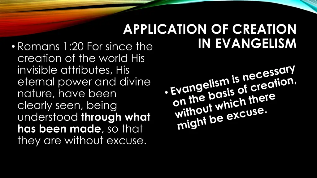 application of creation in evangelism 7