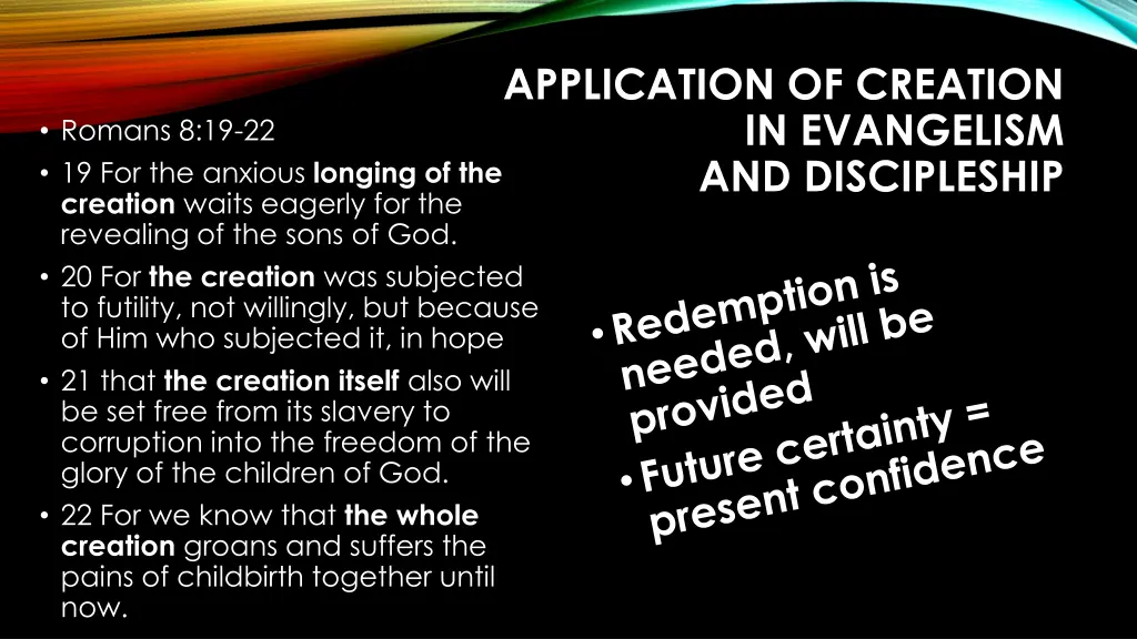 application of creation in evangelism 9