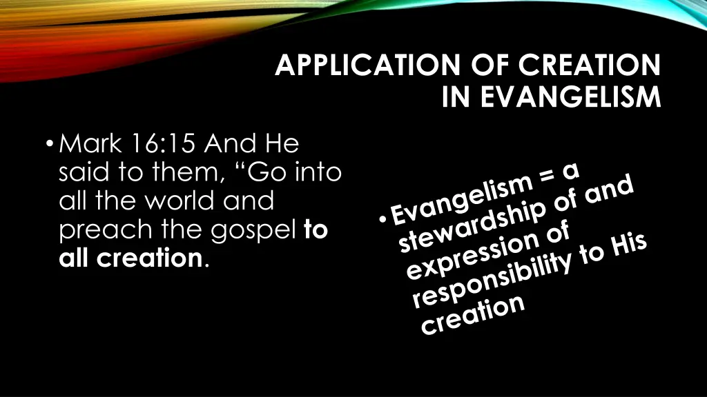 application of creation in evangelism