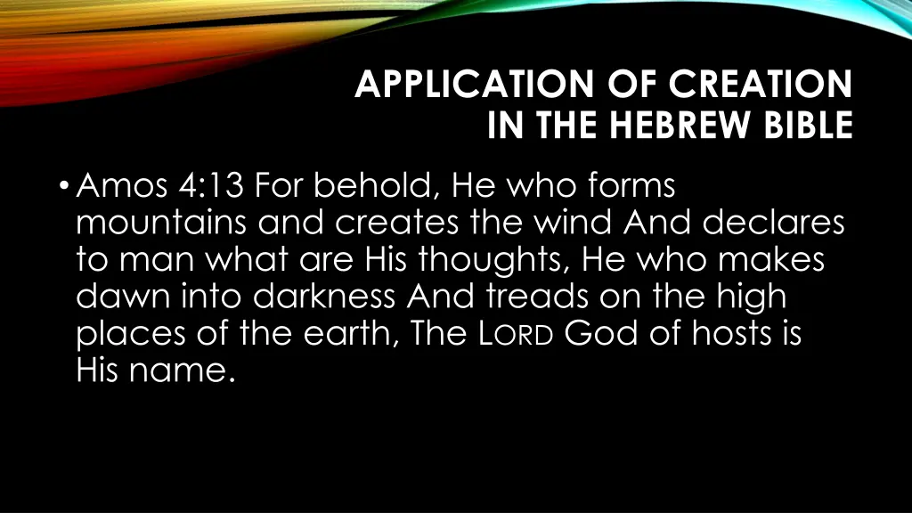 application of creation in the hebrew bible 4