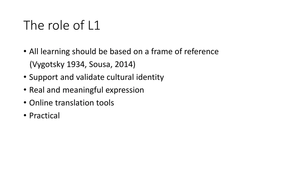 the role of l1