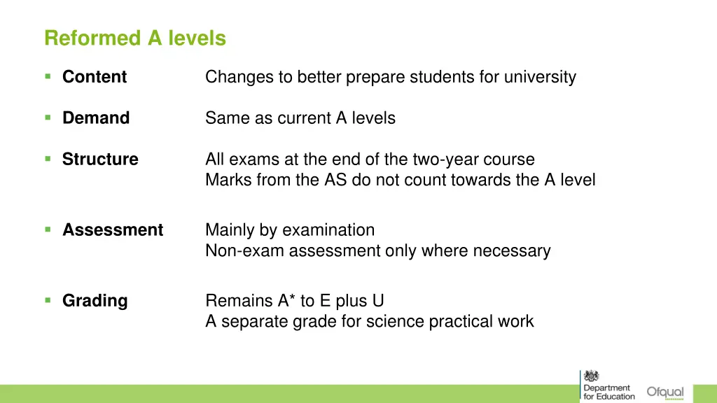 reformed a levels