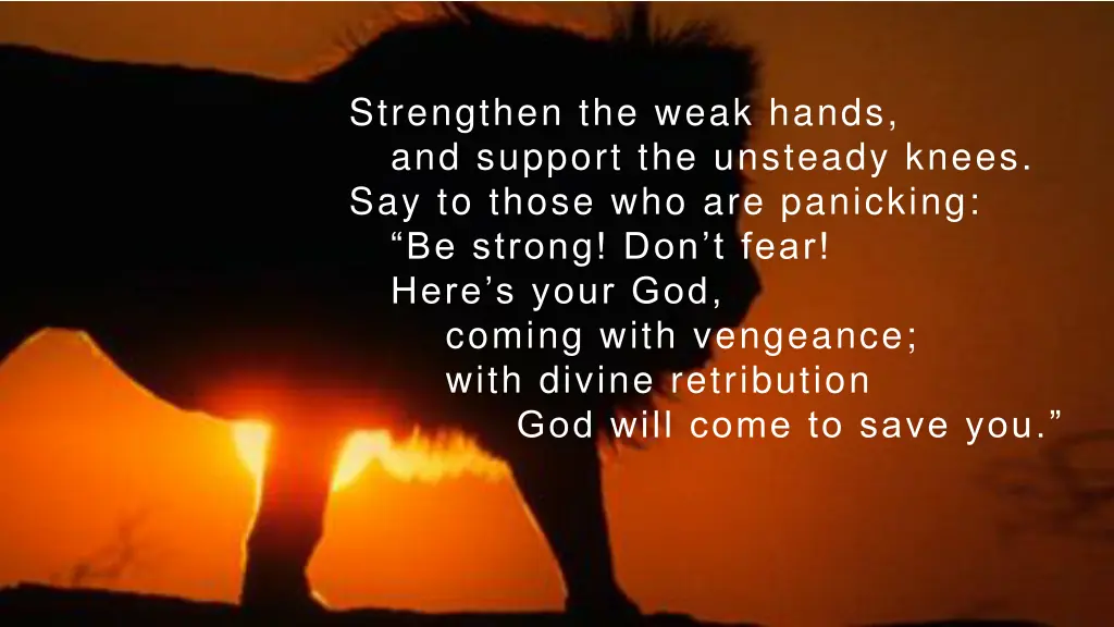 strengthen the weak hands and support 1