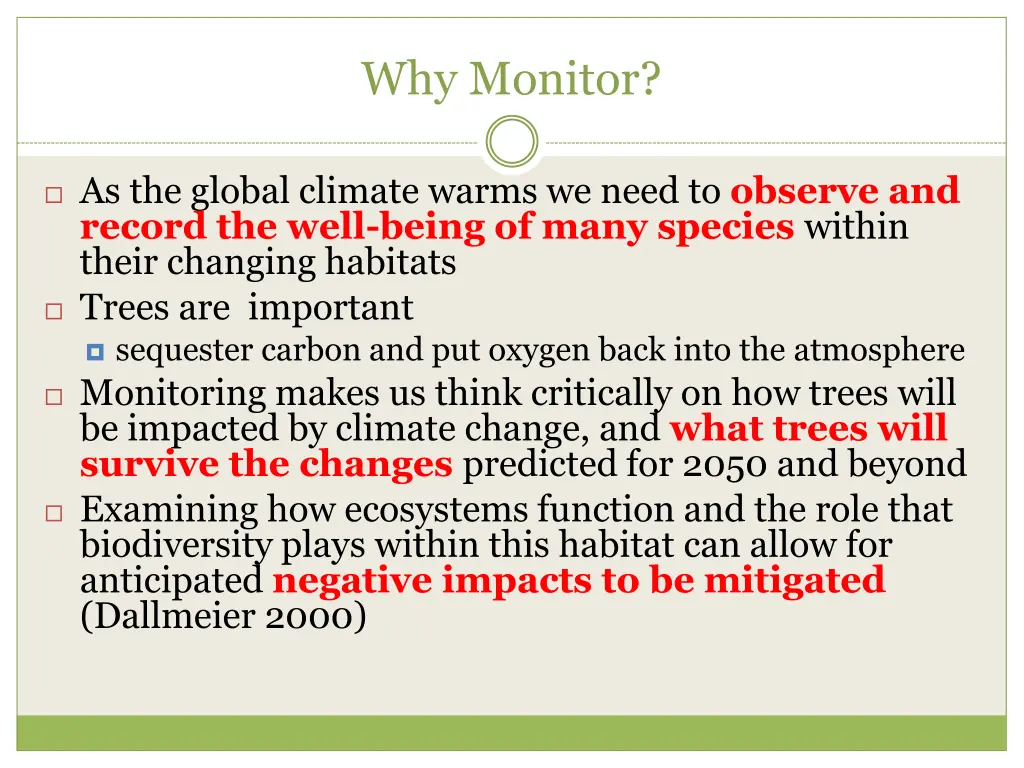 why monitor