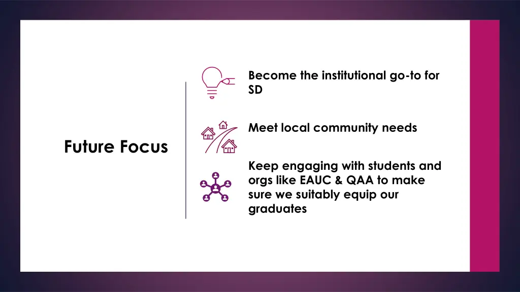 become the institutional go to for sd