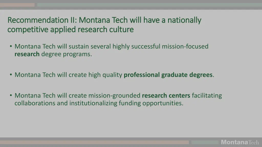 recommendation ii montana tech will have