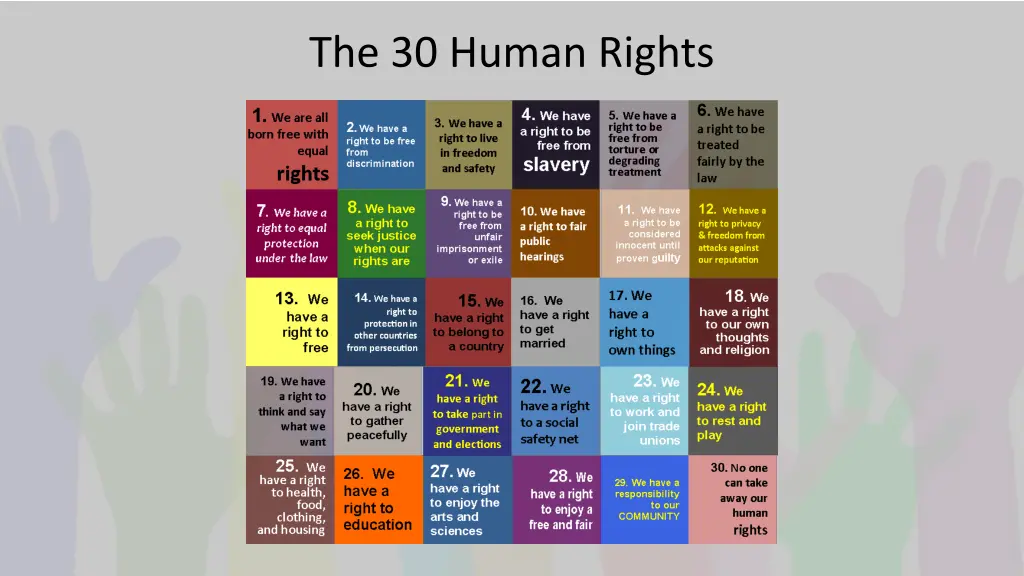 the 30 human rights