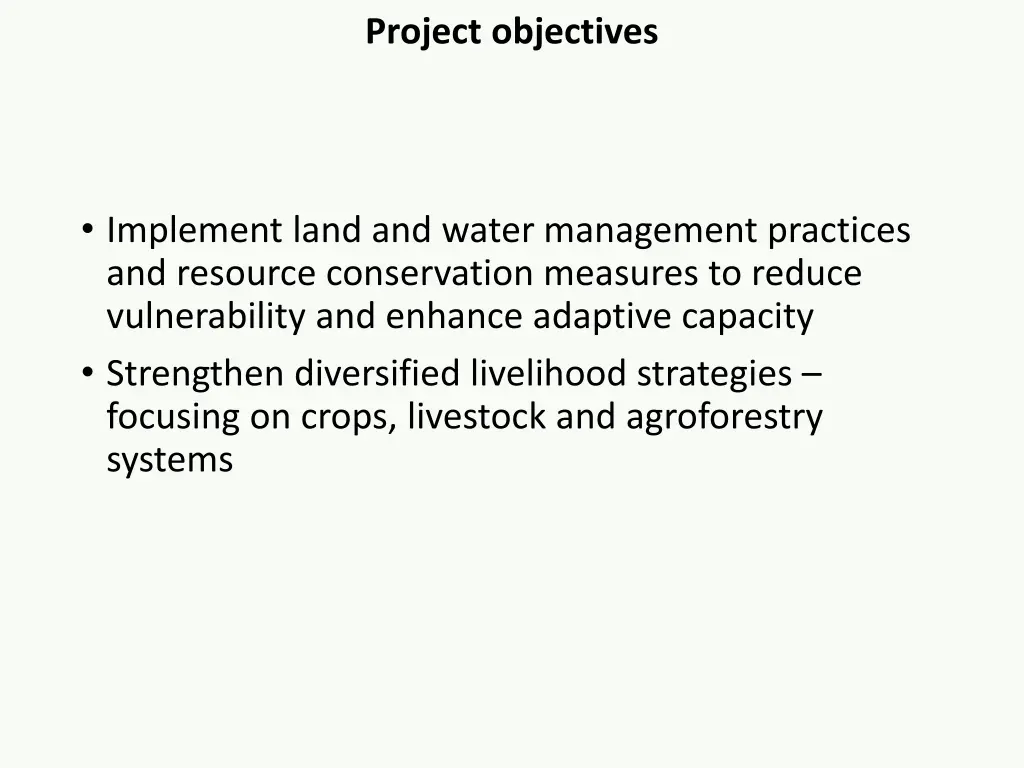 project objectives