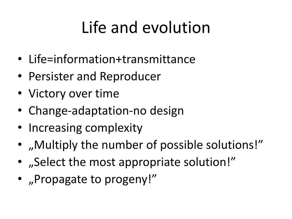 life and evolution