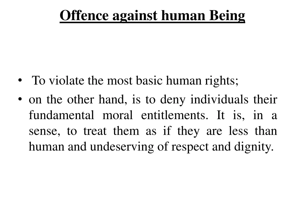 offence against human being