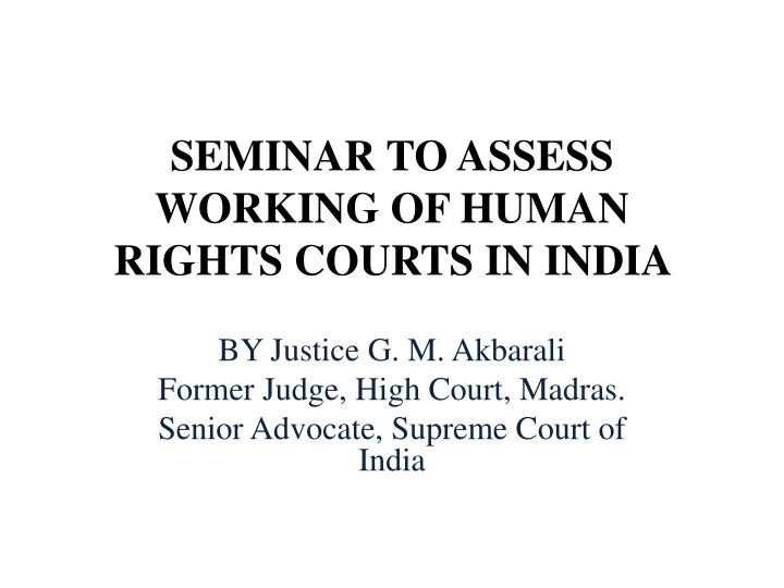 seminar to assess working of human rights courts