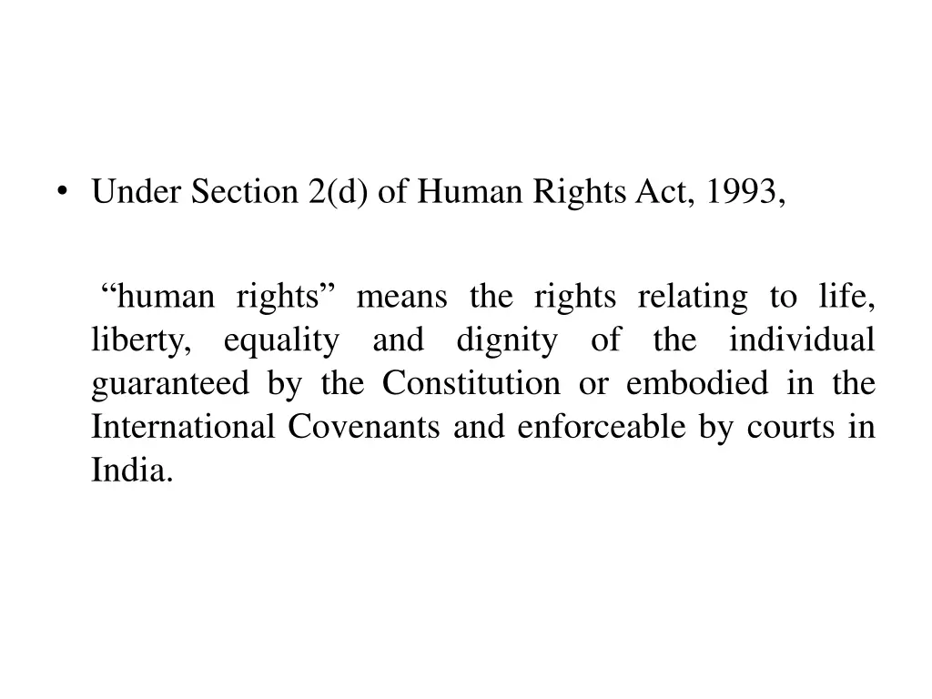 under section 2 d of human rightsact 1993