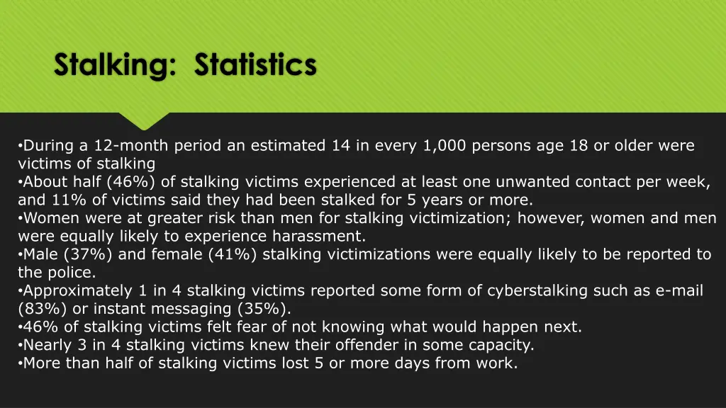 stalking statistics