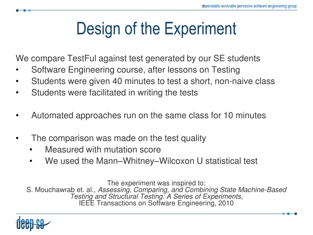 design of the experiment 2