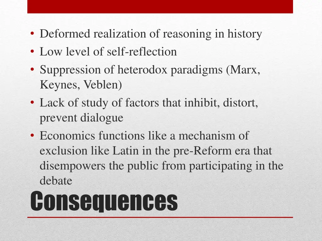 deformed realization of reasoning in history