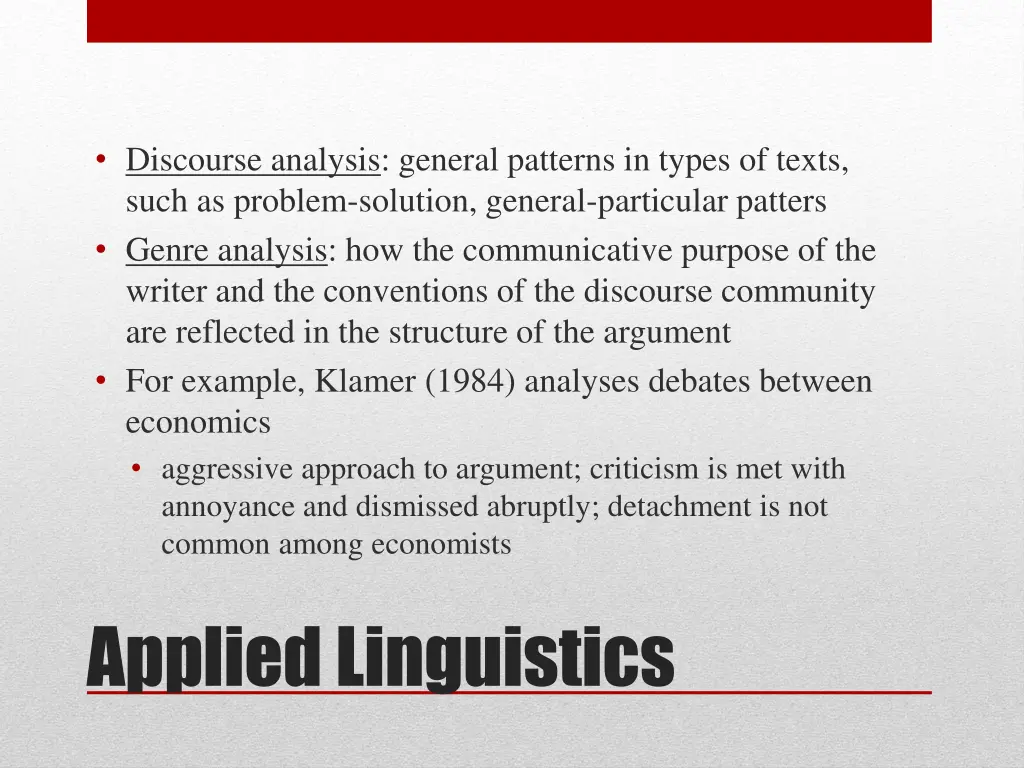 discourse analysis general patterns in types