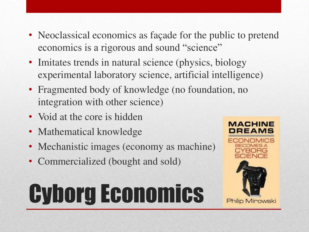 neoclassical economics as fa ade for the public