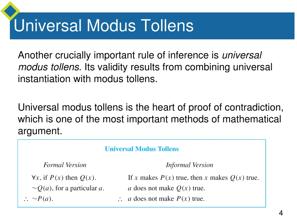 universal modus tollens