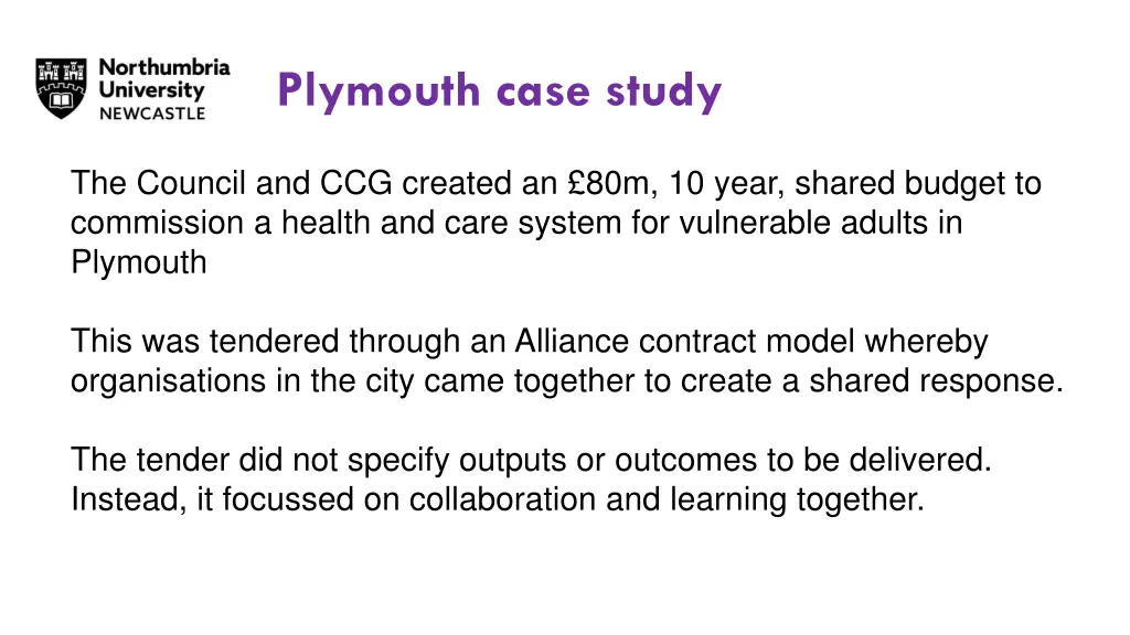 plymouth case study