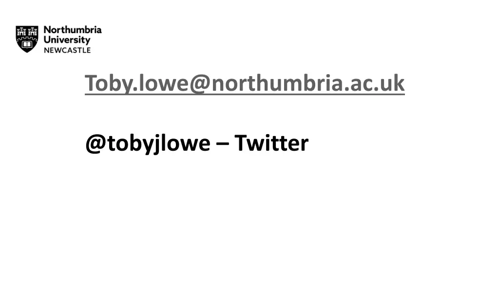 toby lowe@northumbria ac uk