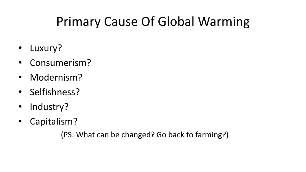 primary cause of global warming