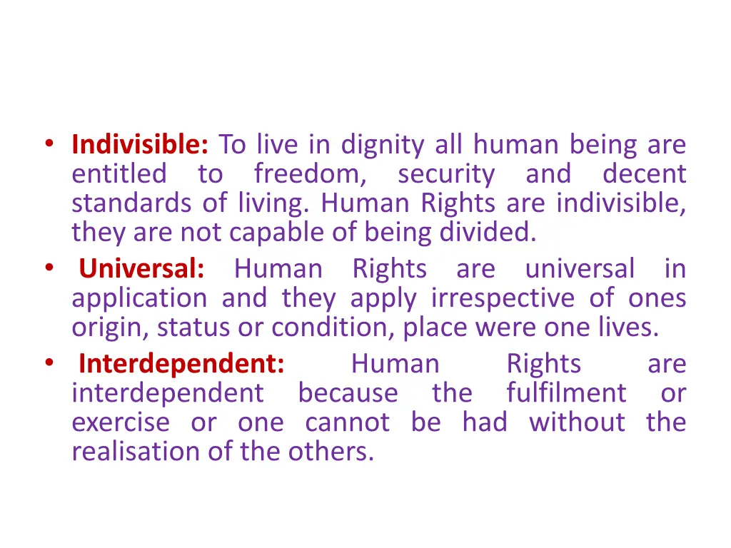 indivisible to live in dignity all human being