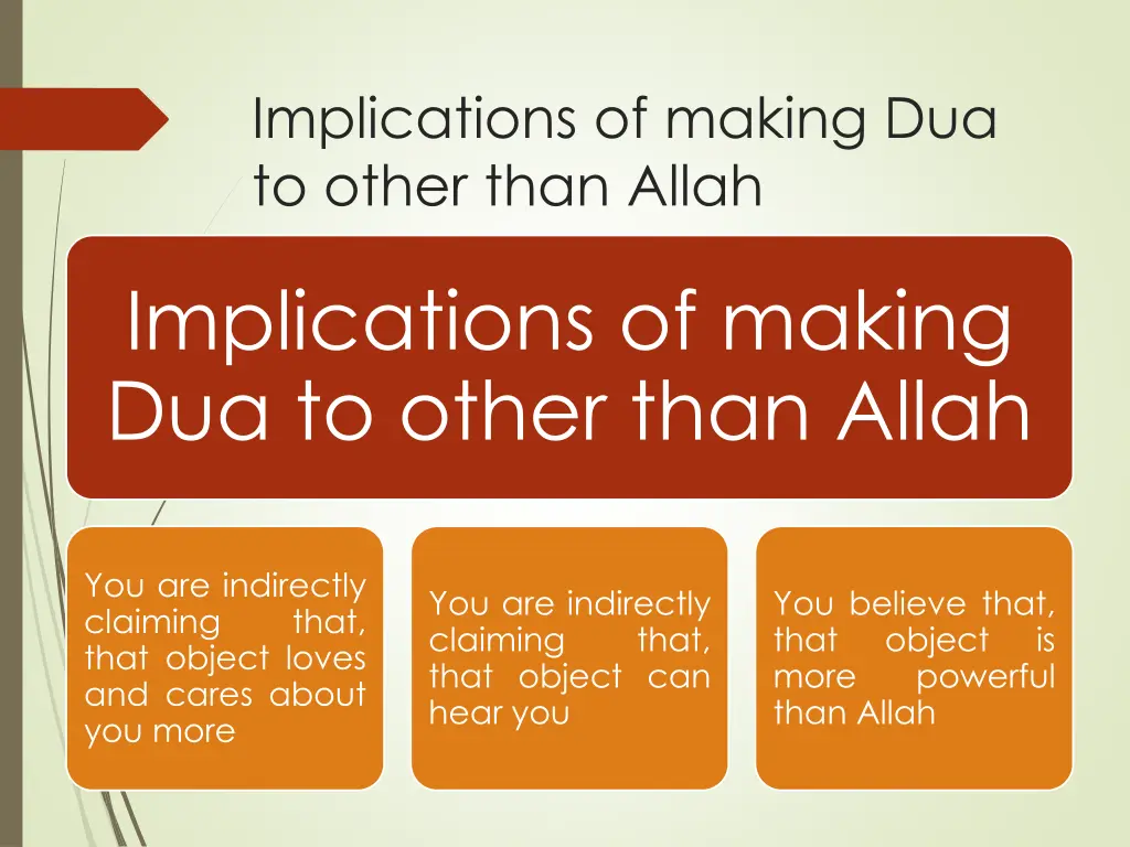 implications of making dua to other than allah