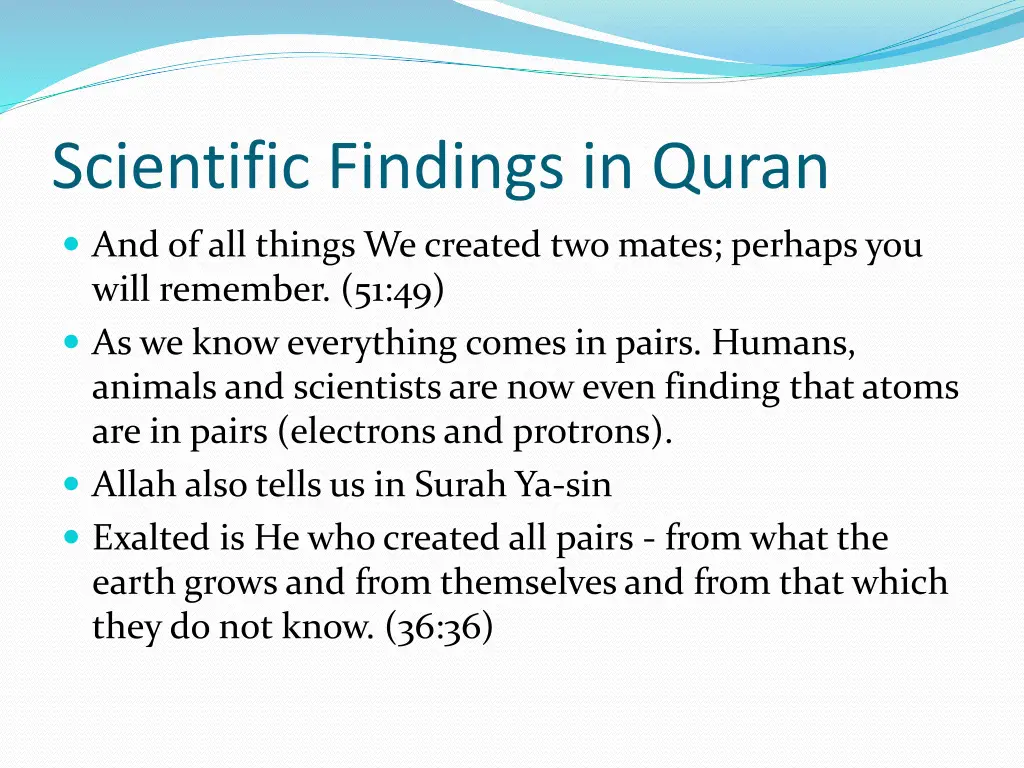 scientific findings in quran 1