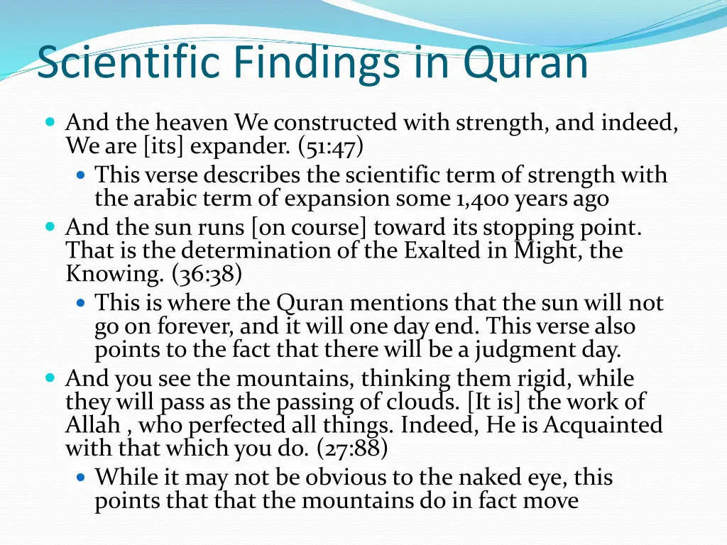 scientific findings in quran 2