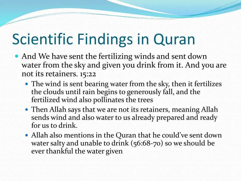 scientific findings in quran