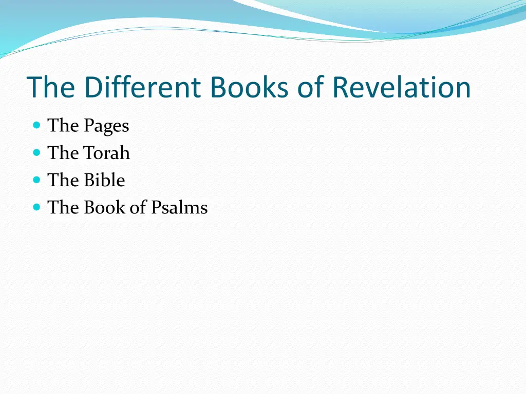 the different books of revelation