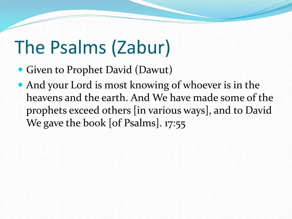 the psalms zabur