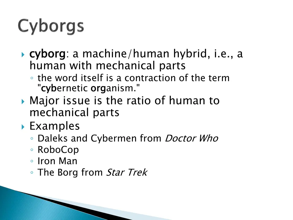 cyborg human with mechanical parts the word