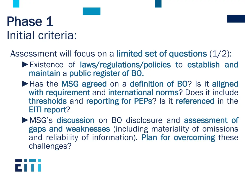 phase 1 phase 1 initial criteria