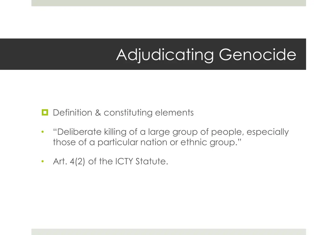 adjudicating genocide