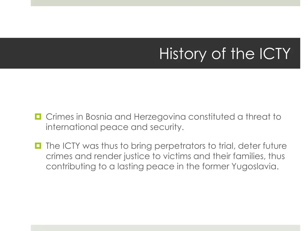 history of the icty 1