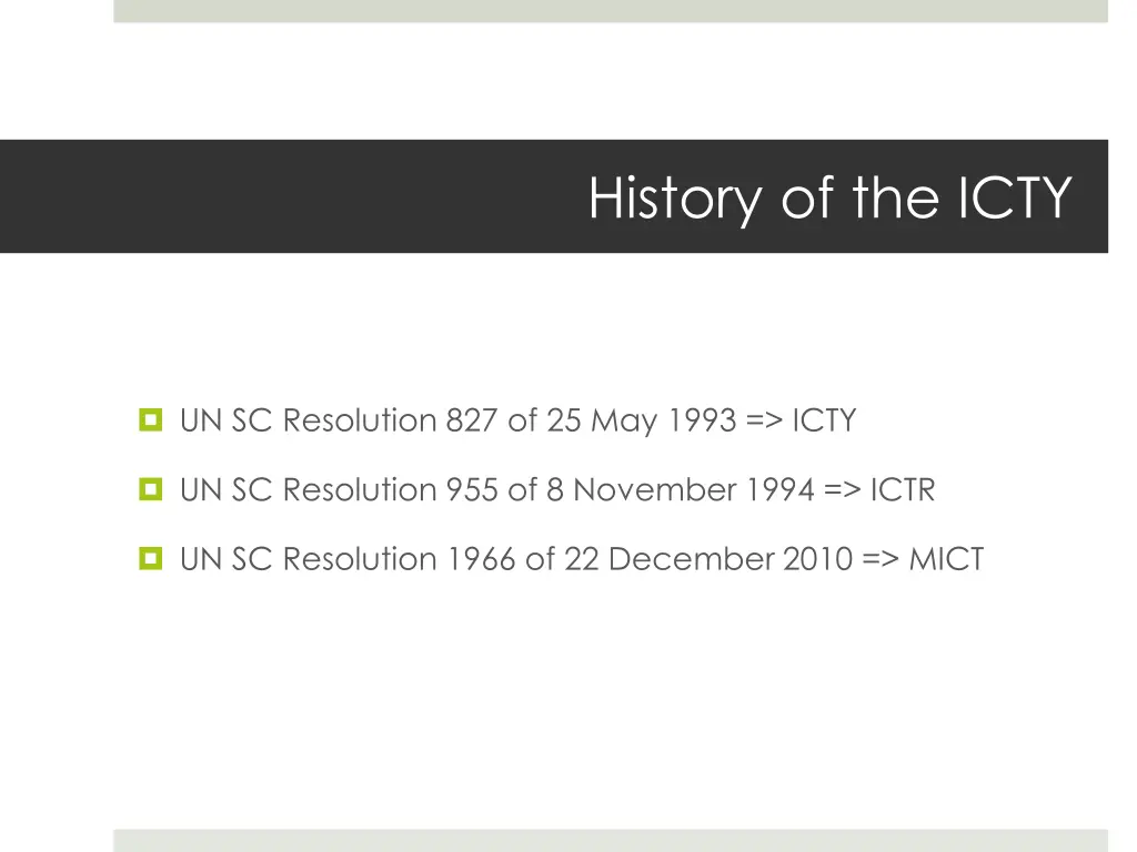 history of the icty