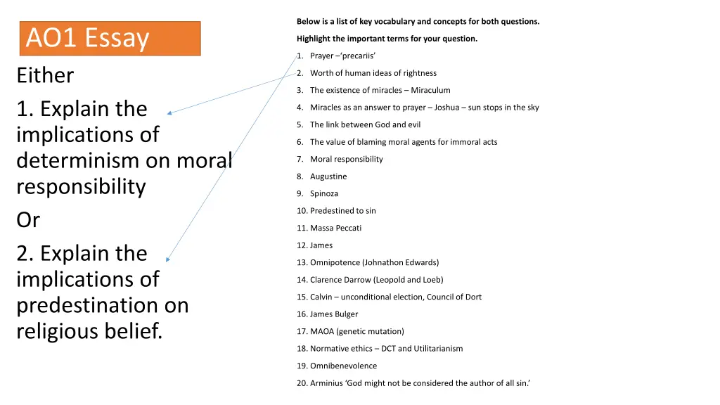 below is a list of key vocabulary and concepts