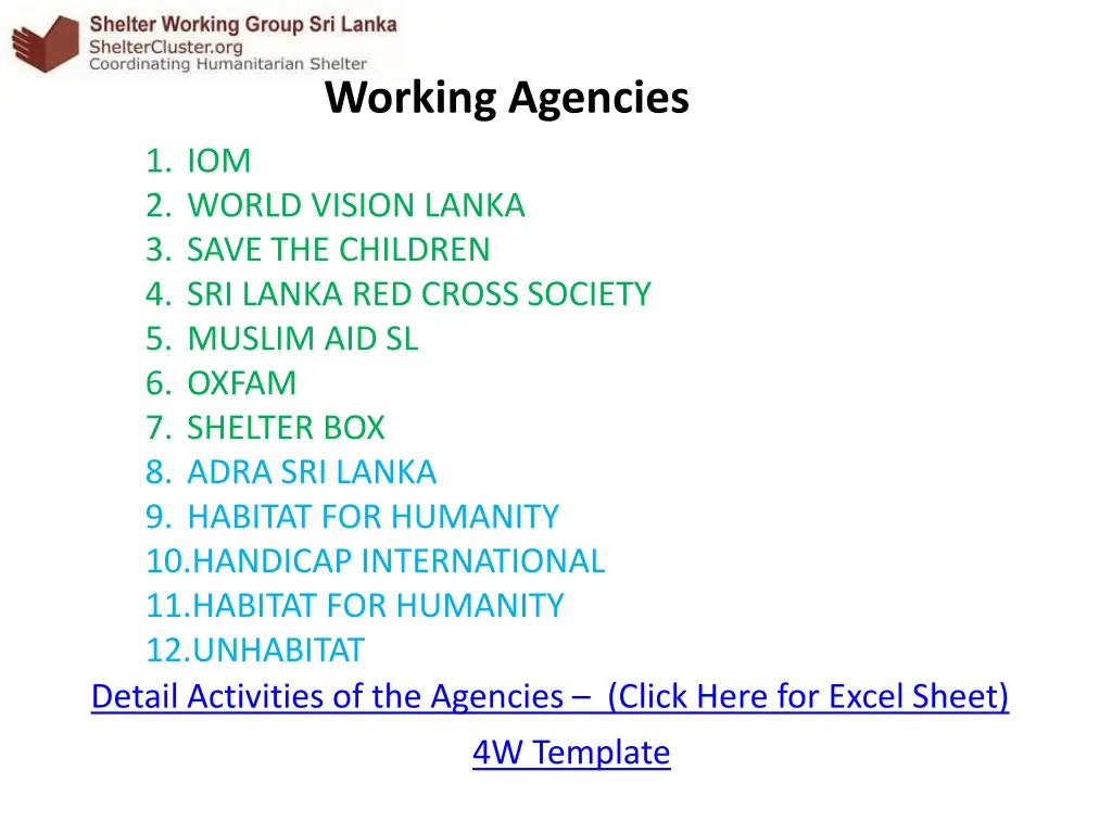 working agencies