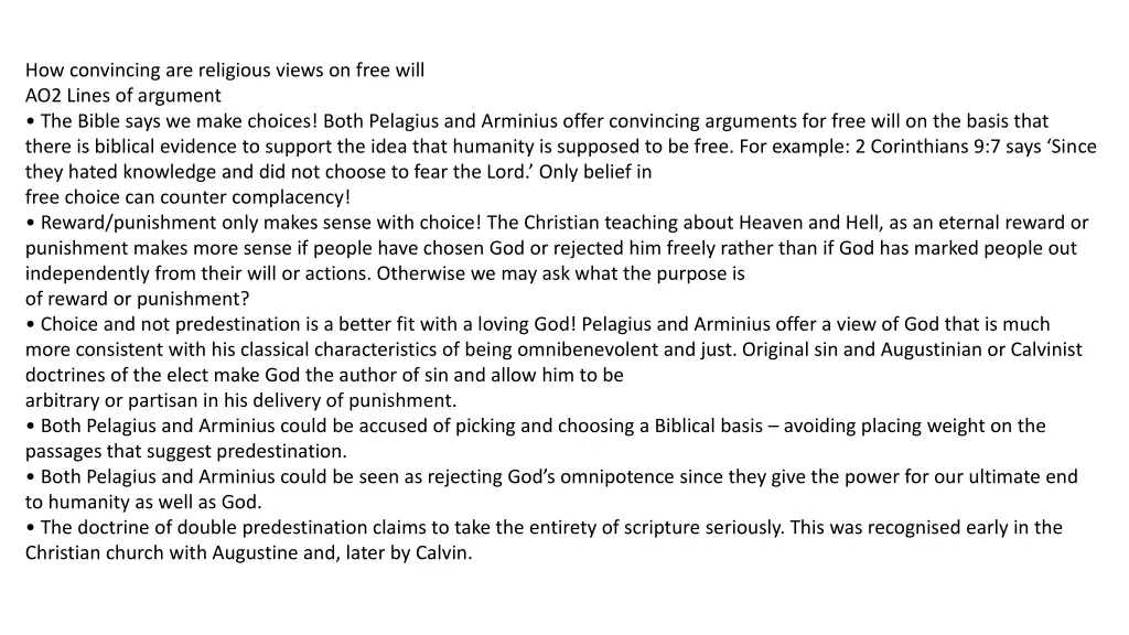 how convincing are religious views on free will