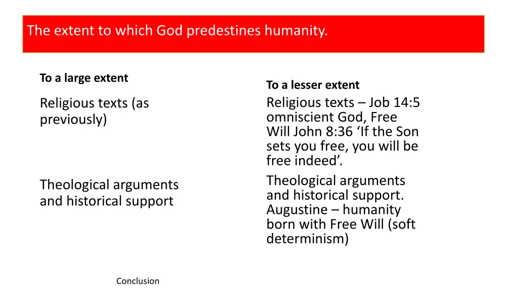 the extent to which god predestines humanity