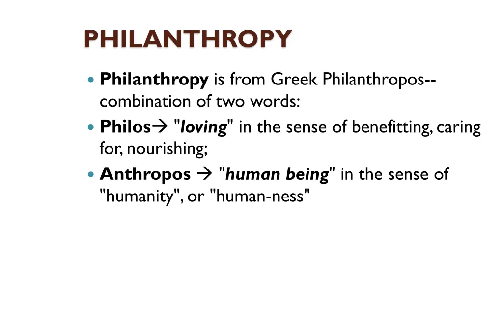 philanthropy