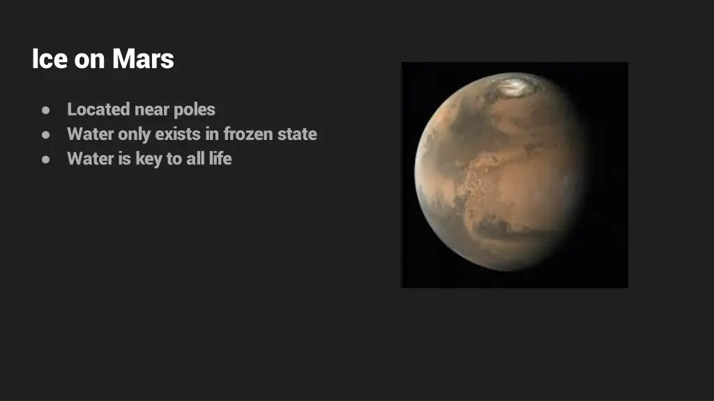 ice on mars