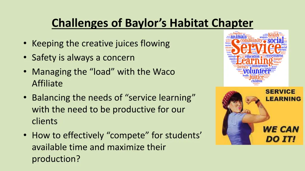 challenges of baylor s habitat chapter