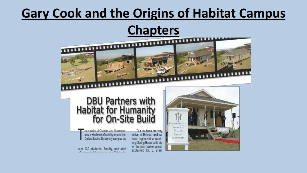 gary cook and the origins of habitat campus