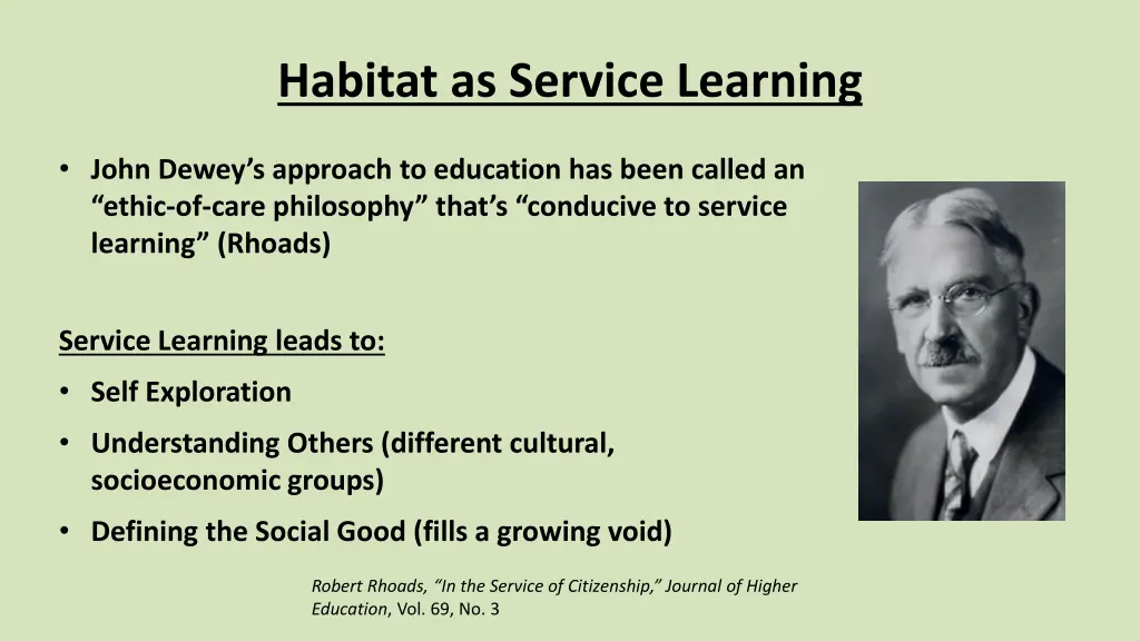 habitat as service learning