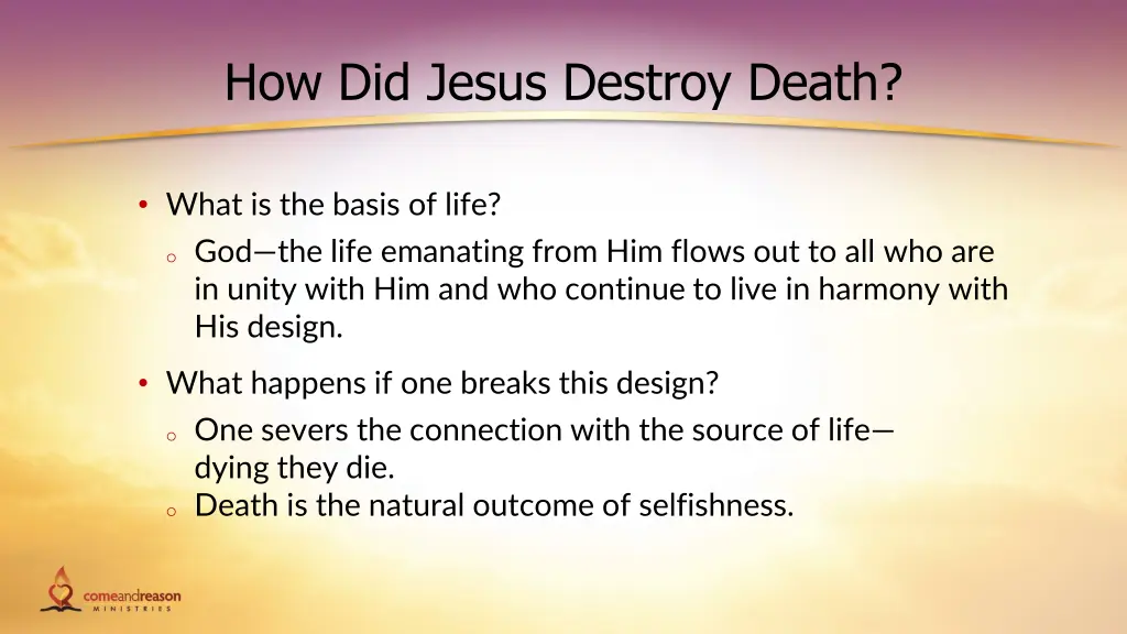 how did jesus destroy death