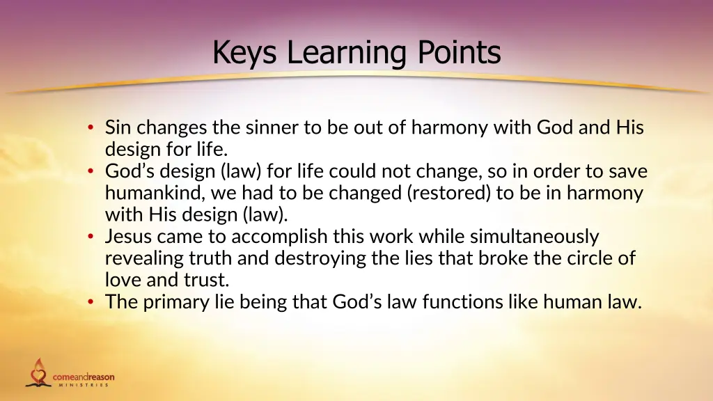 keys learning points