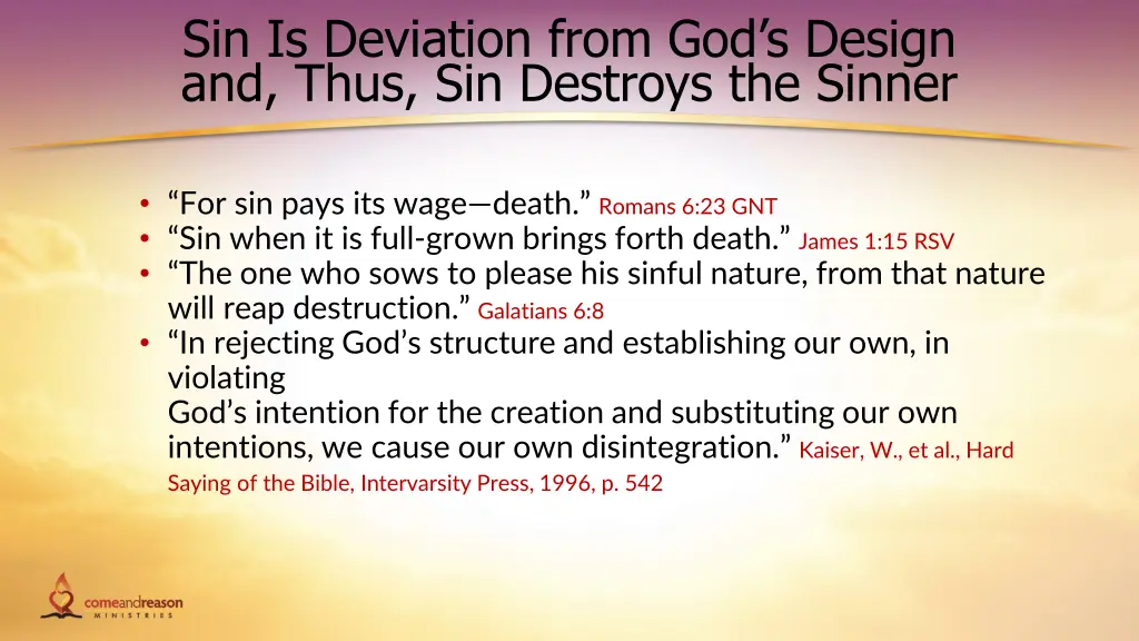 sin is deviation from god s design and thus